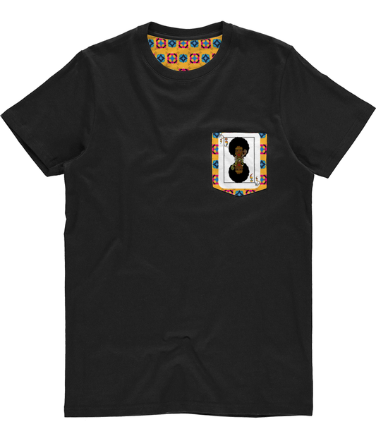 Unisex Pocket Tee - Alternate Print AfriBix Warrior Playing Cards