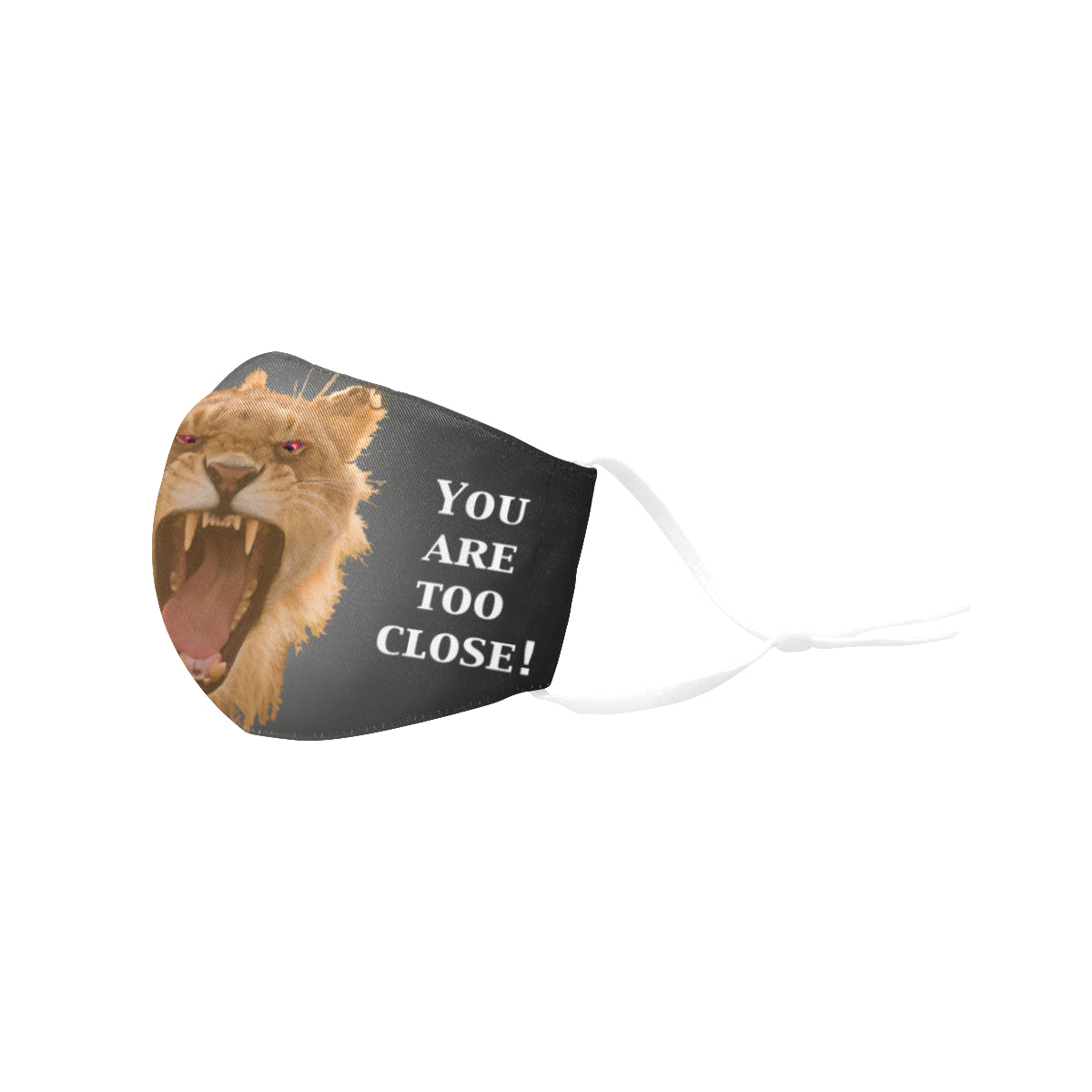You are too close, Roar! Cotton Fabric Face Mask with Filter Slot & Adjustable Strap (Pack of 5) - Non-medical use