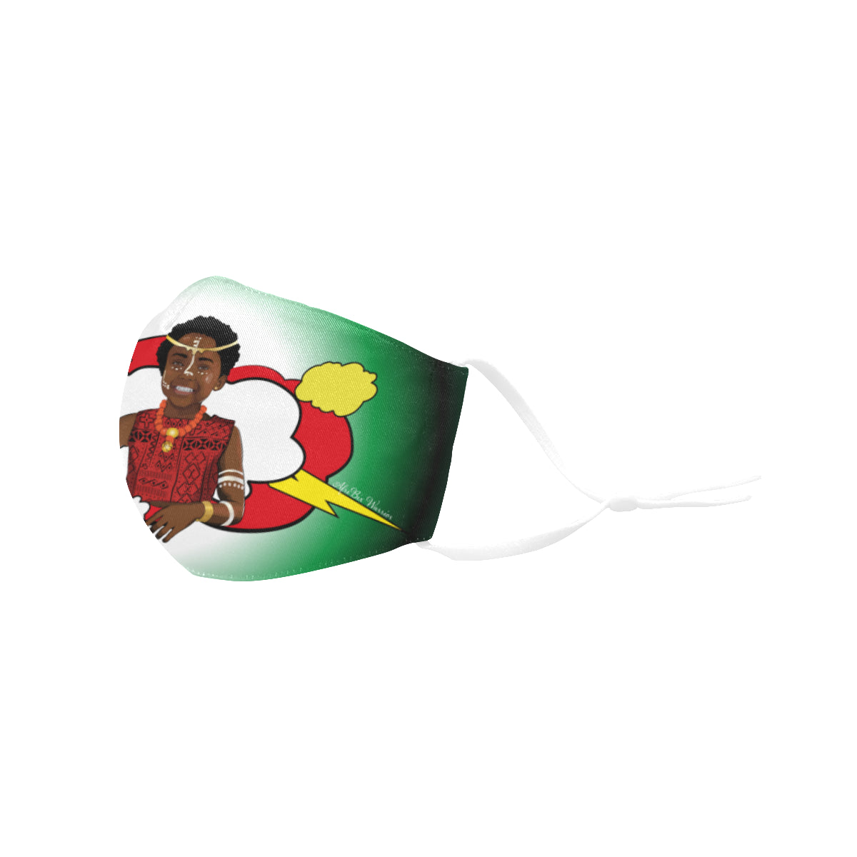 AfriBix Warrior Princess Cotton Fabric Face Mask with Filter Slot & Adjustable Strap (Pack of 5) - Non-medical use