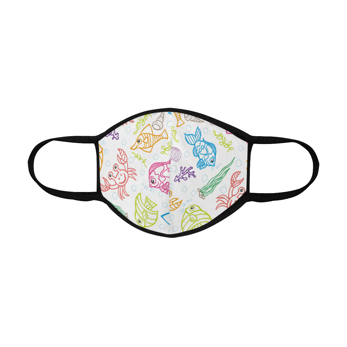 Aquarium Print Cotton Fabric Face Mask with filter slot (30 Filters Included) - Non-medical use