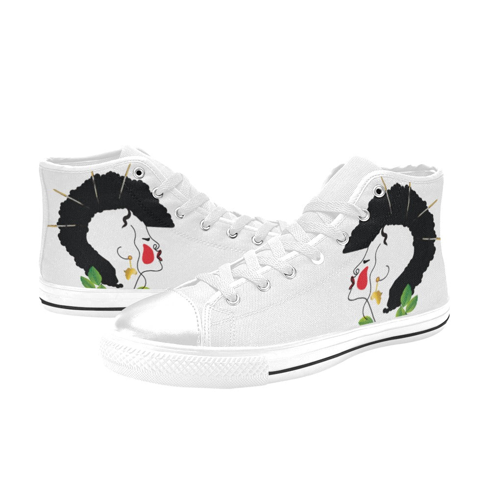 Afro Queen Women's High Top Canvas Shoes