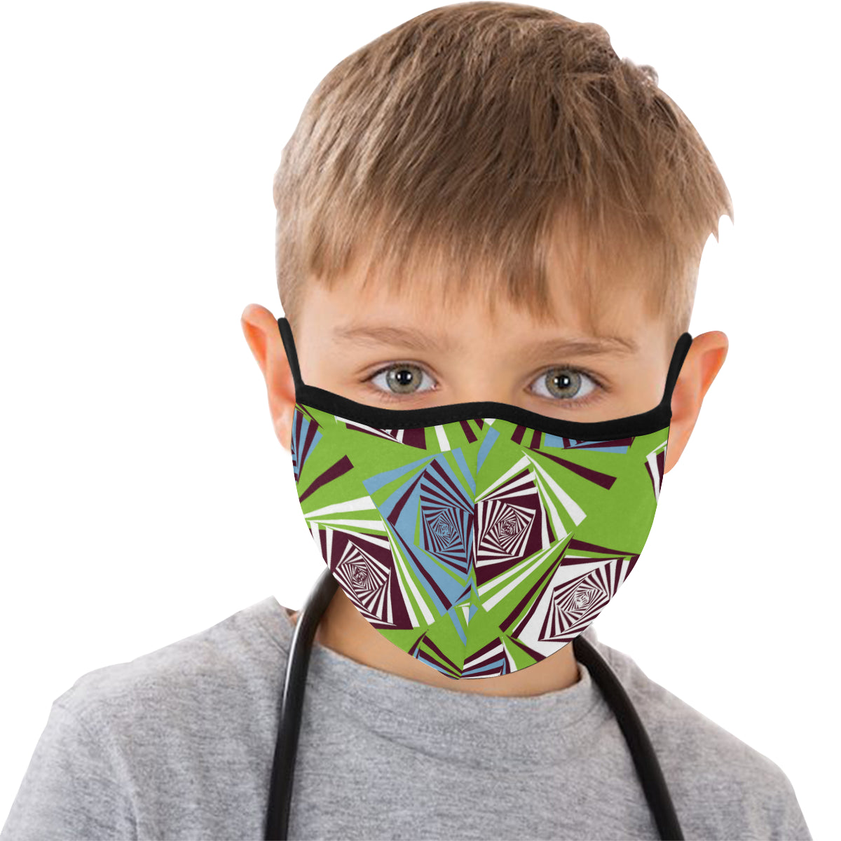 Swirl Leopard Stripes Cotton Fabric Face Mask with filter slot (30 Filters Included) - Non-medical use