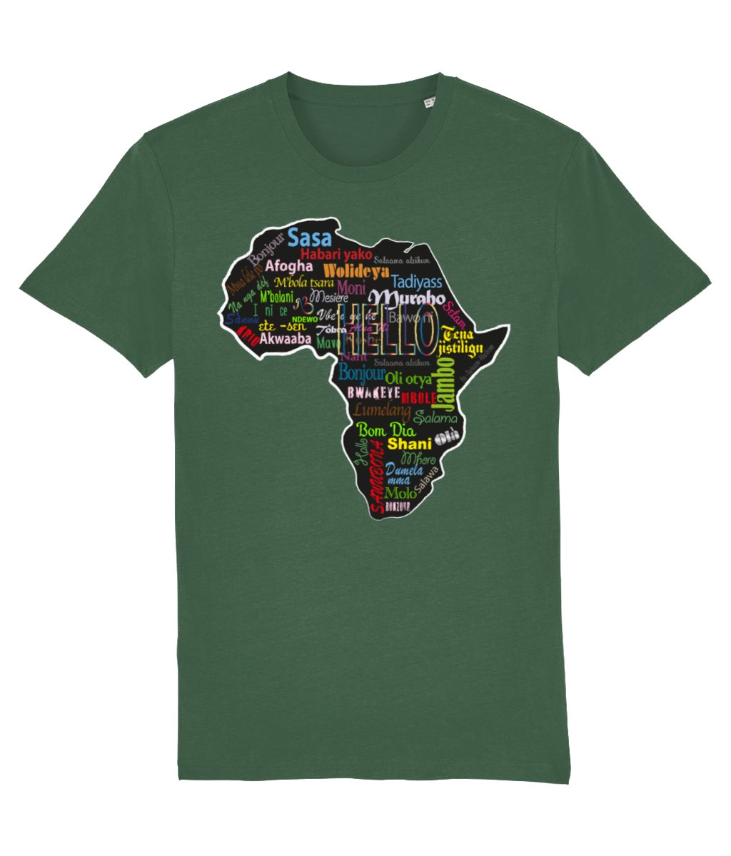 AfriBix Hello Print Map of Africa Organic Cotton Tshirt