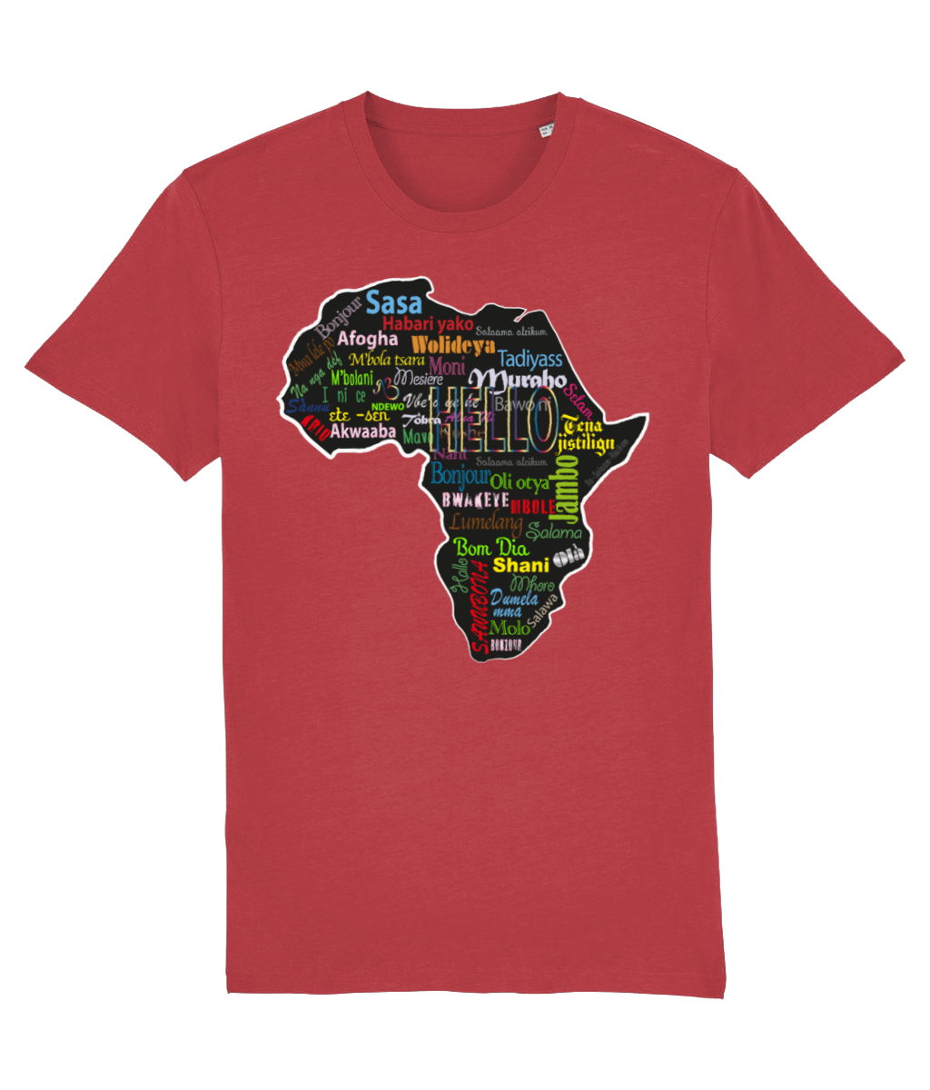 AfriBix Hello Print Map of Africa Organic Cotton Tshirt
