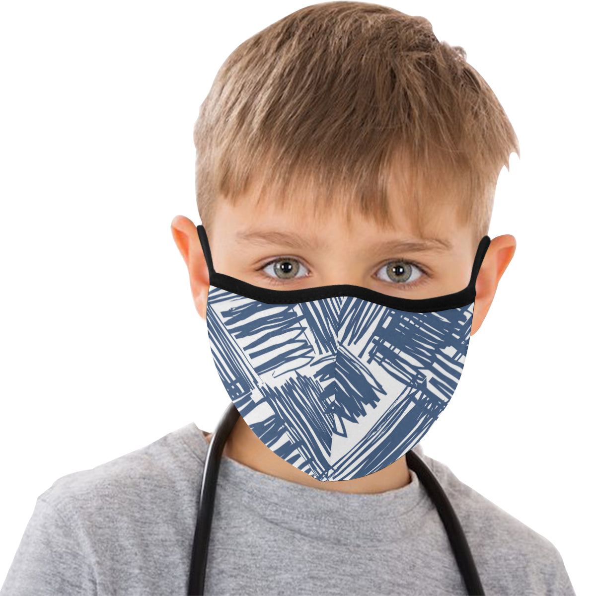 Scribble Art Cotton Fabric Face Mask with filter slots (30 Filters Included) - Non-medical use