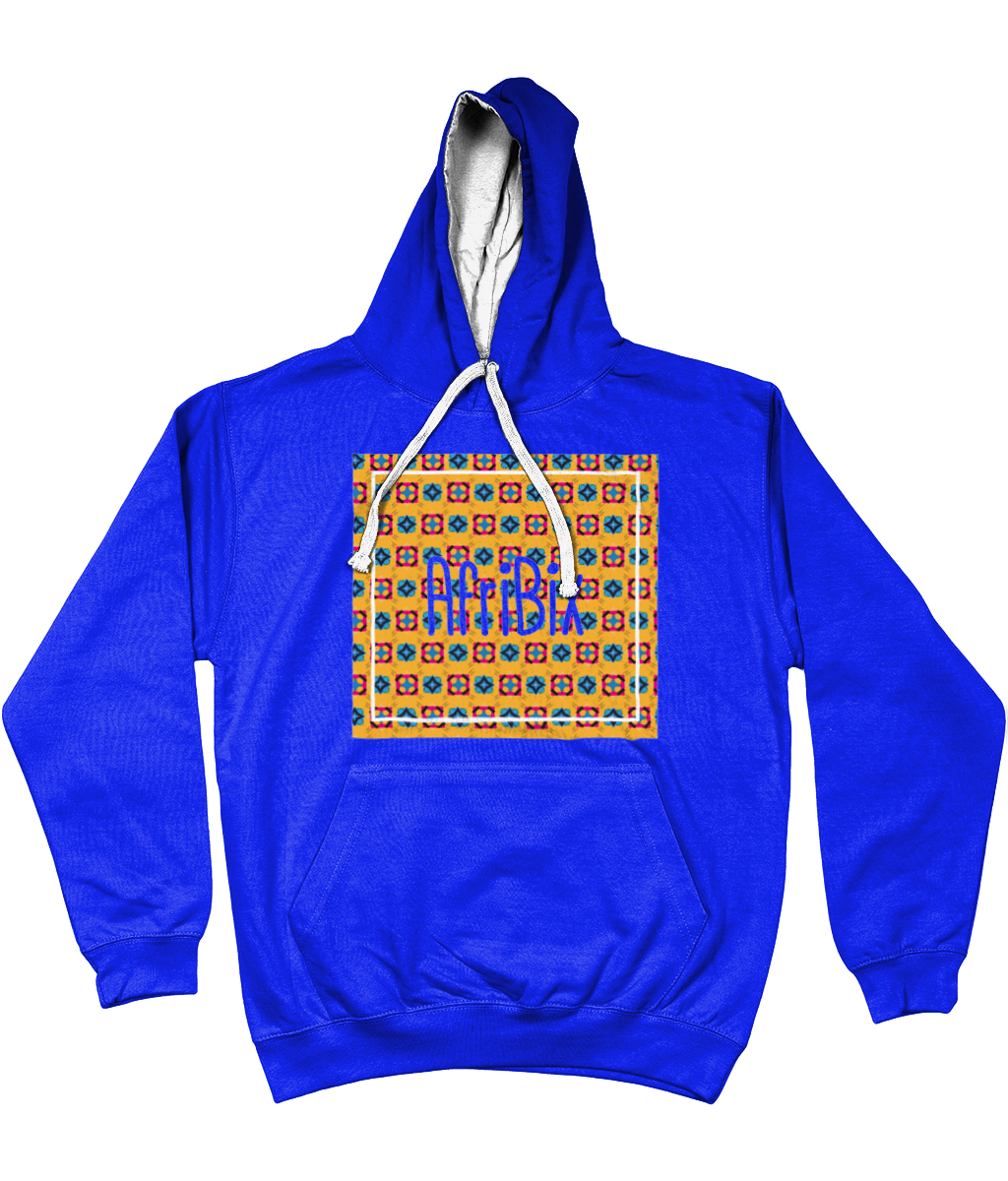 AfriBix Classic Alternate Print Unisex Hoodie with contrast hood and string