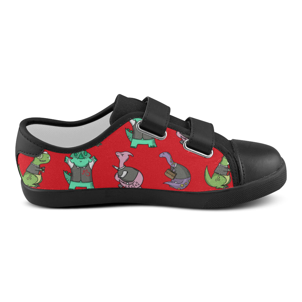 Dinos at Work Sneakers Velcro Canvas Kid's Shoes
