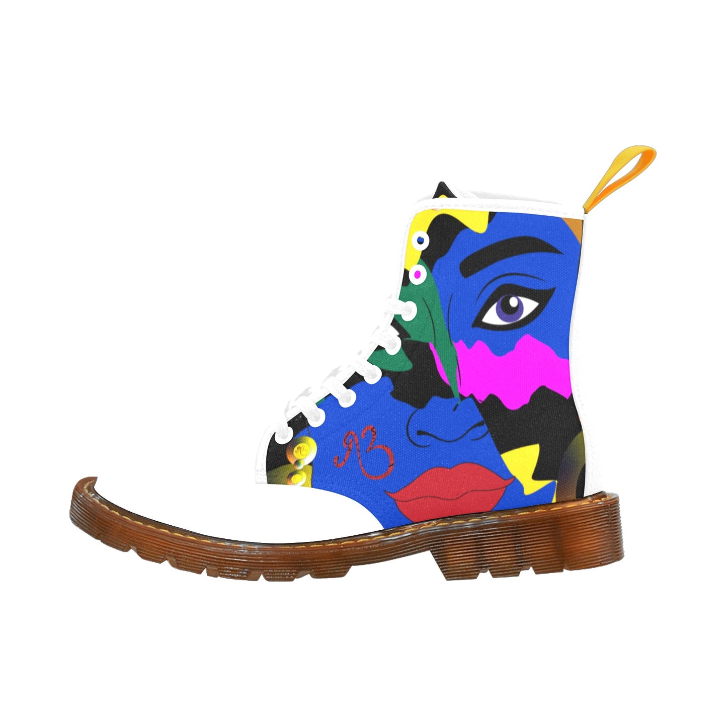 AfriBix Warrior Women's White Lace Up Boots