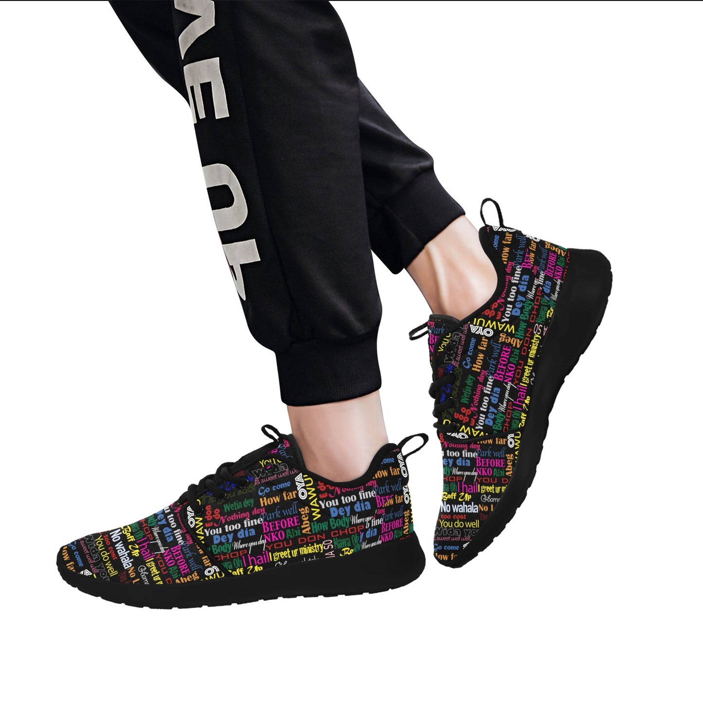 AfriBix Pidgin Print Mens Sneakers Men's Pull Loop Sneakers