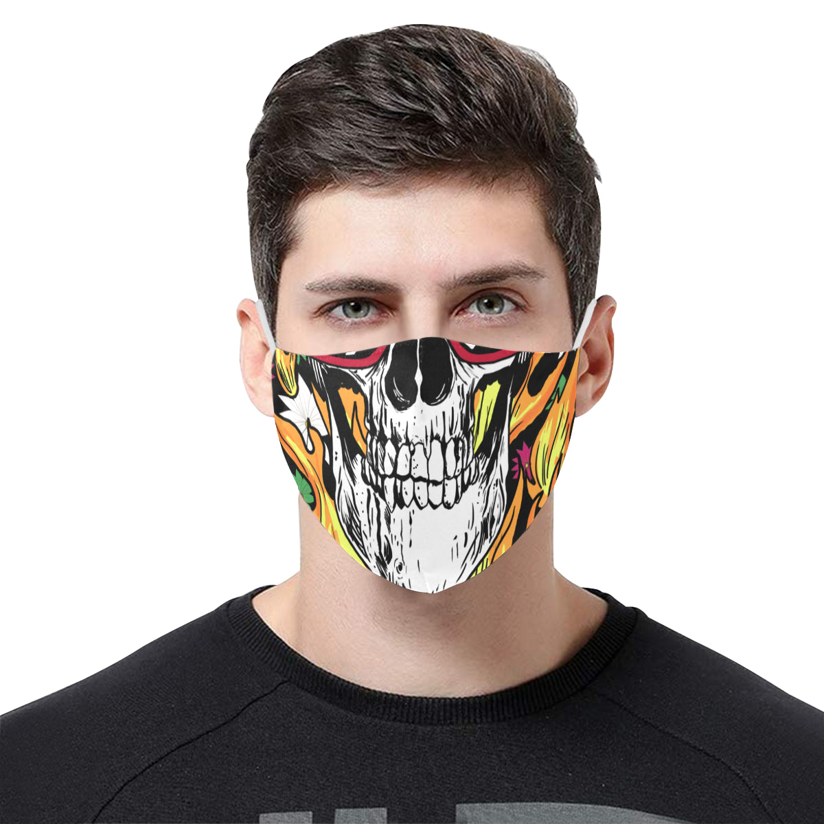 Skeletor FM 5 Cotton Fabric Face Mask with Filter Slot & Adjustable Strap (Pack of 5) - Non-medical use