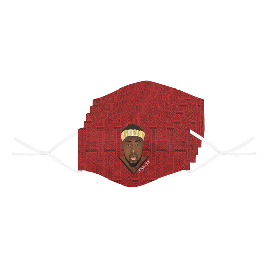 AfriBix Warrior King Cotton Fabric Face Mask with Filter Slot & Adjustable Strap (Pack of 5) - Non-medical use