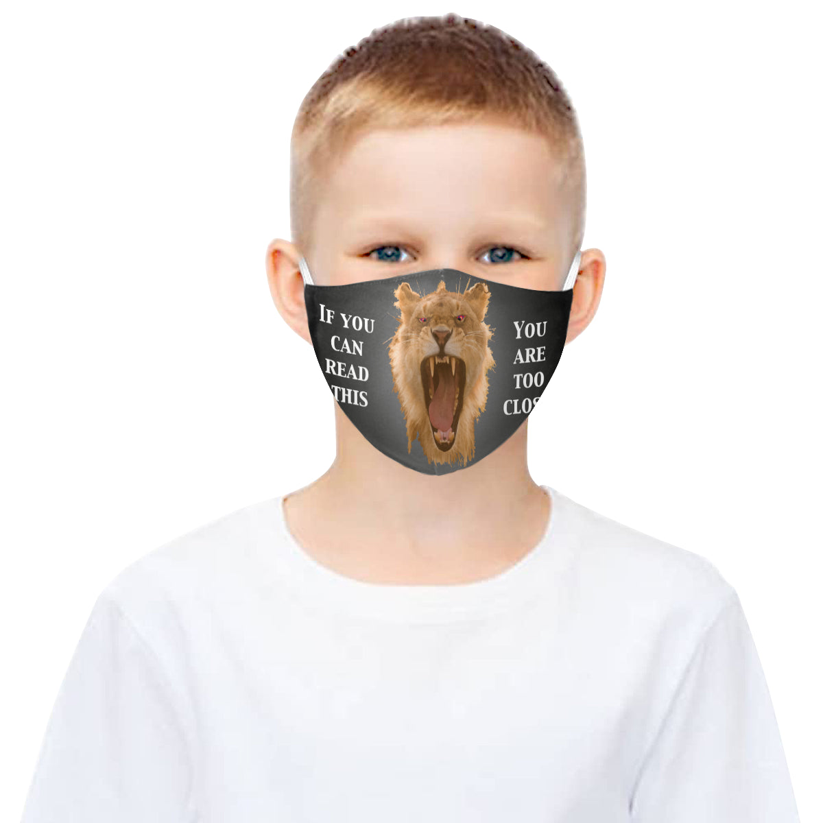 You are too close, Roar! Cotton Fabric Face Mask with Filter Slot & Adjustable Strap (Pack of 5) - Non-medical use