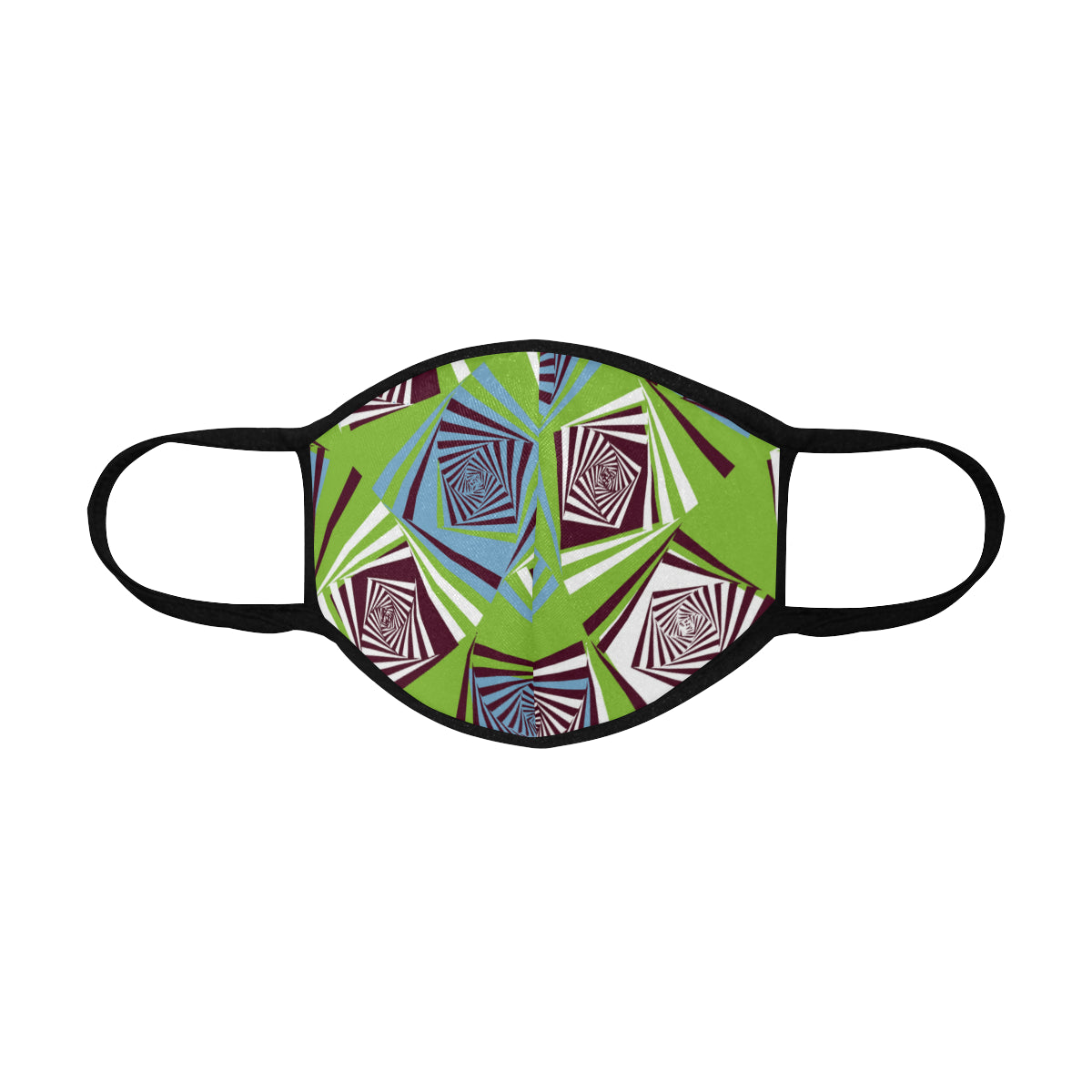Swirl Leopard Stripes Cotton Fabric Face Mask with filter slot (30 Filters Included) - Non-medical use