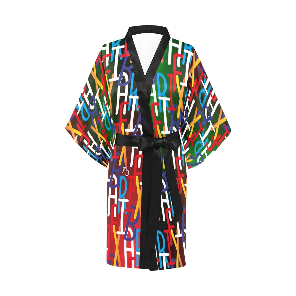 AfriBix Collage Multicoloured Kimono Robe Coverup