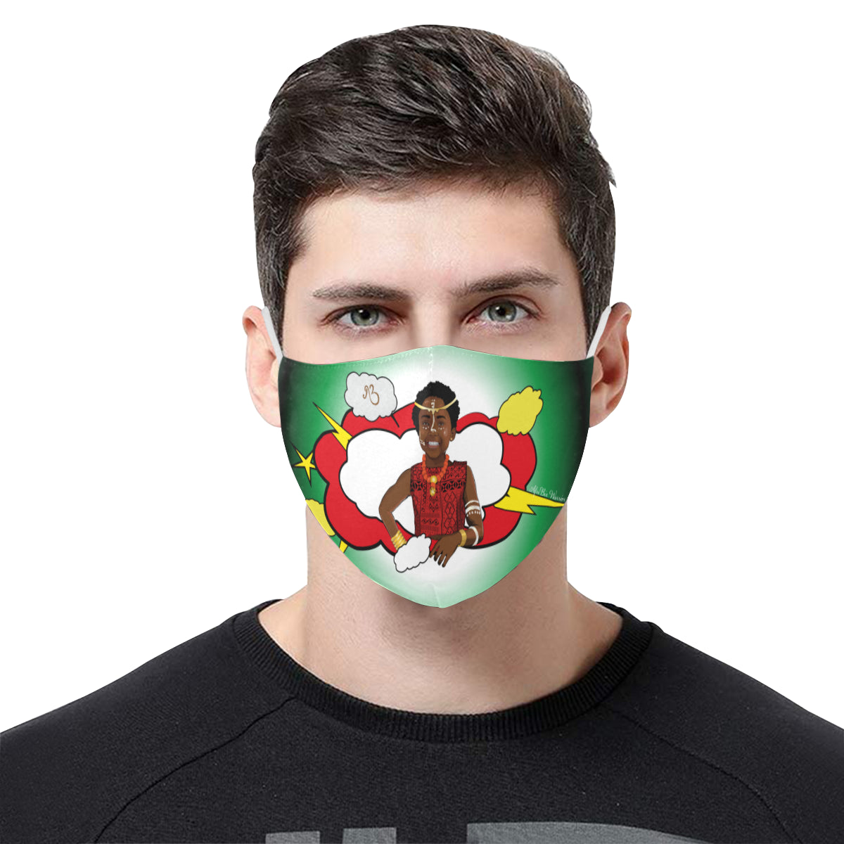 AfriBix Warrior Princess Cotton Fabric Face Mask with Filter Slot & Adjustable Strap (Pack of 5) - Non-medical use