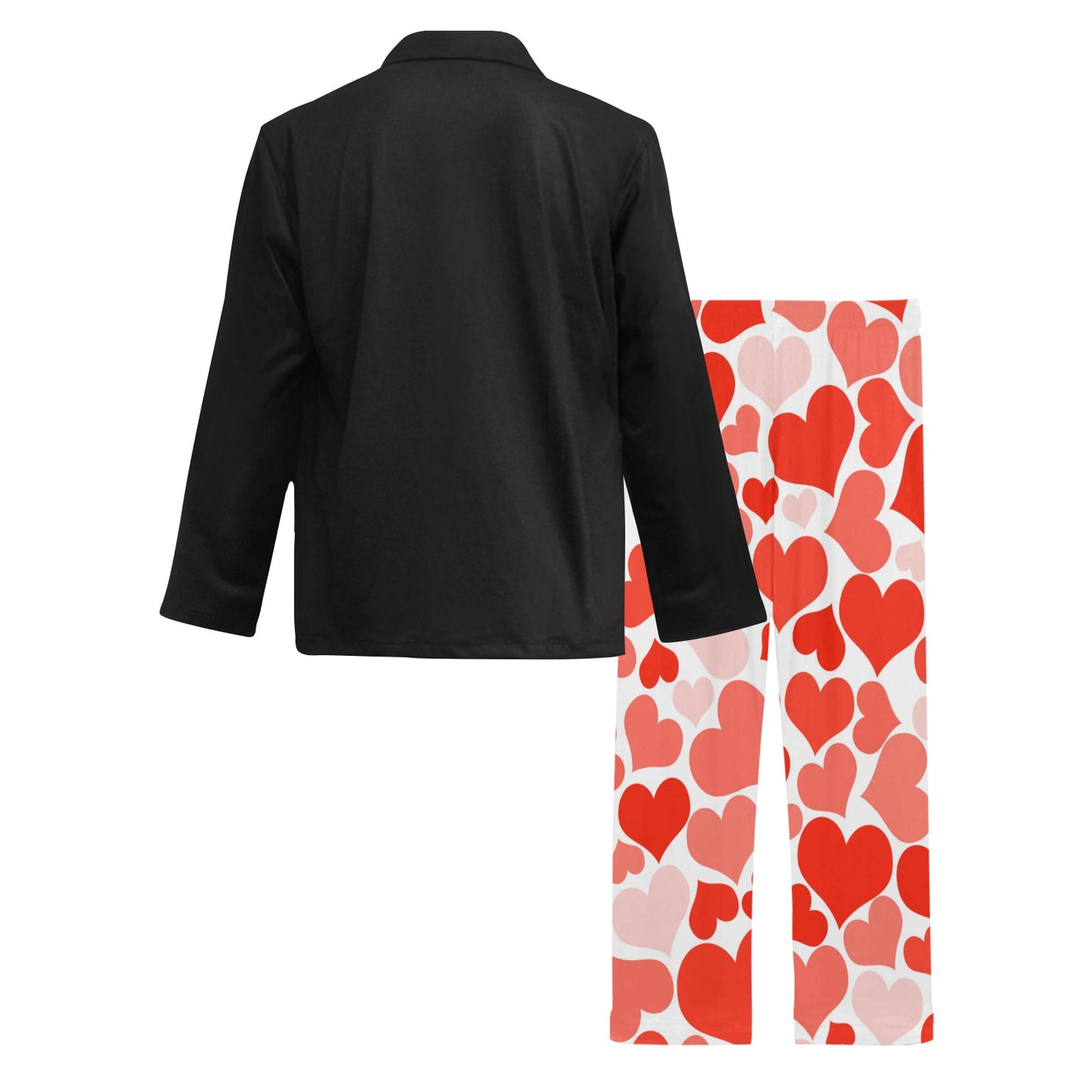 Black and Red Couples LOVE Men's Long Pyjamas Set