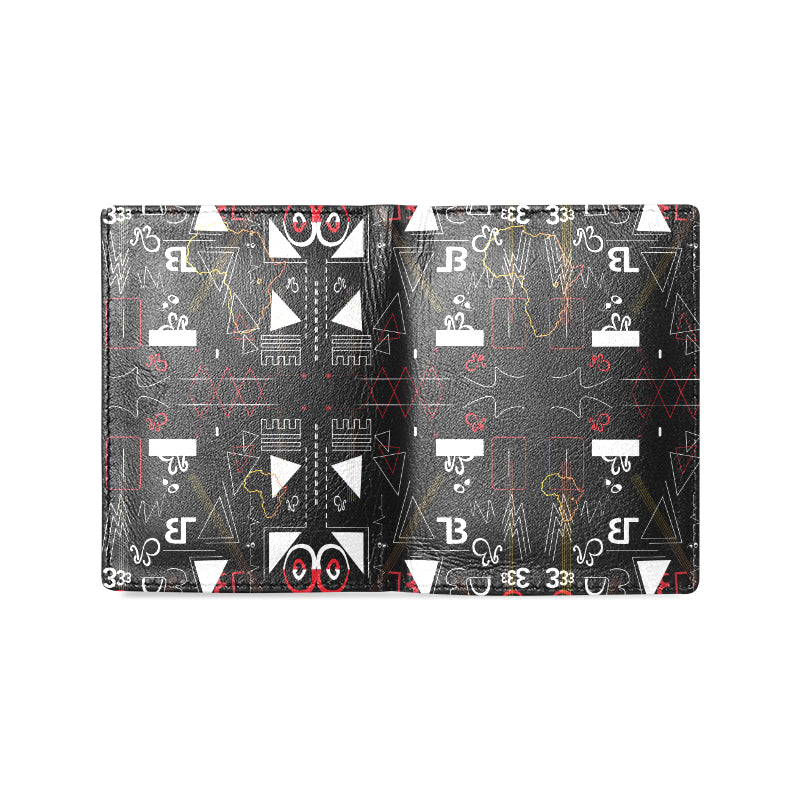 Linear Print Faux Leather Wallet