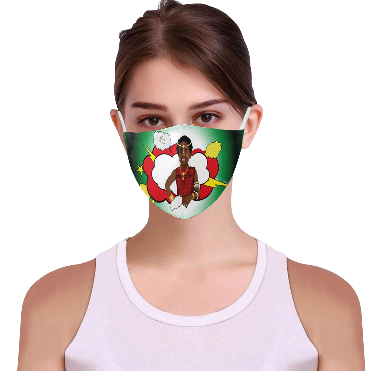 AfriBix Warrior Princess Cotton Fabric Face Mask with Filter Slot & Adjustable Strap (Pack of 5) - Non-medical use