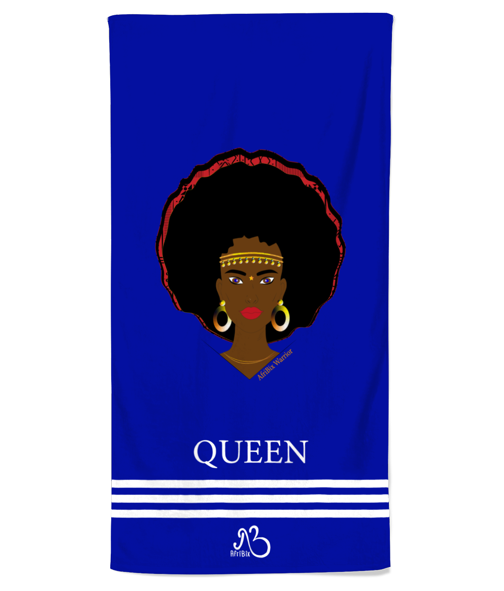 Blue AfriBix Warrior Beach Holiday Towel