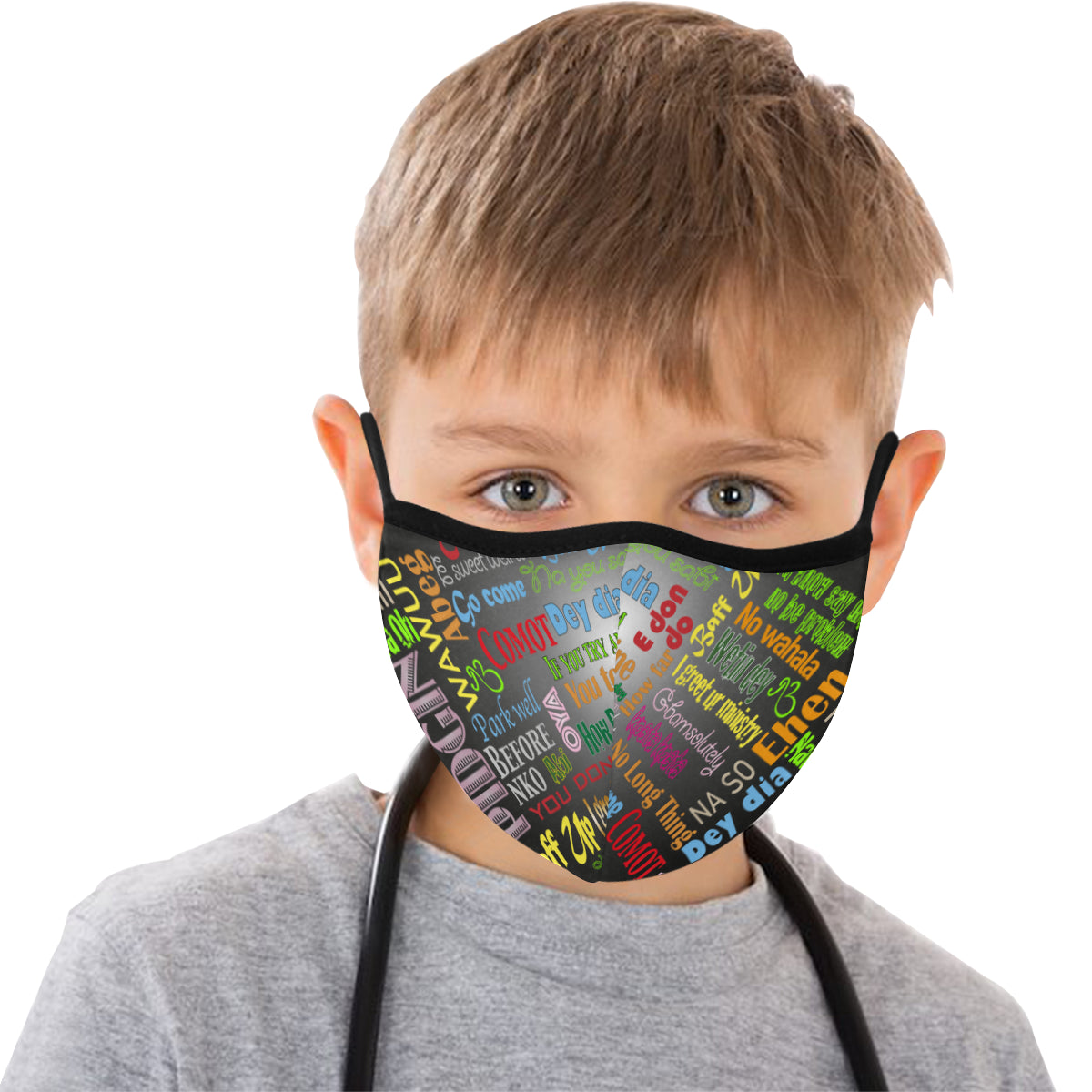 AfriBix Pidgin Print Cotton Fabric Face Mask with filter slot (30 Filters Included) - Non-medical use
