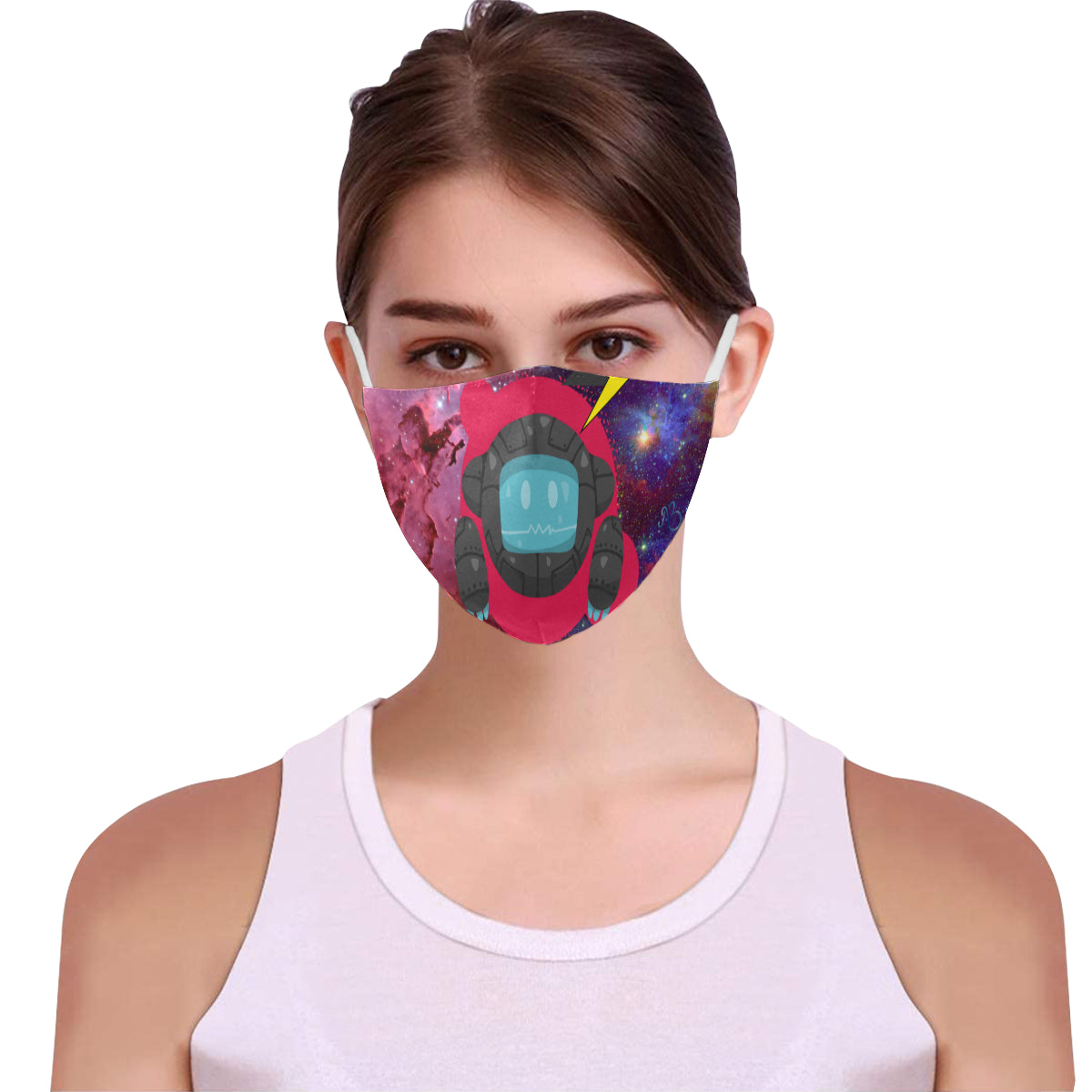 Astronaut Cotton Fabric Face Mask with Filter Slot & Adjustable Strap (Pack of 5) - Non-medical use