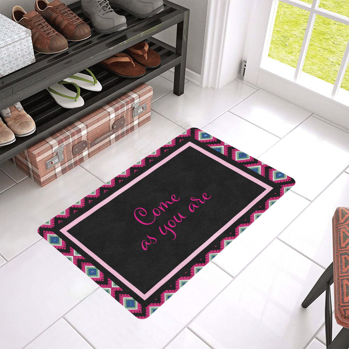 Come as You Are Quadrangle Print Doormat