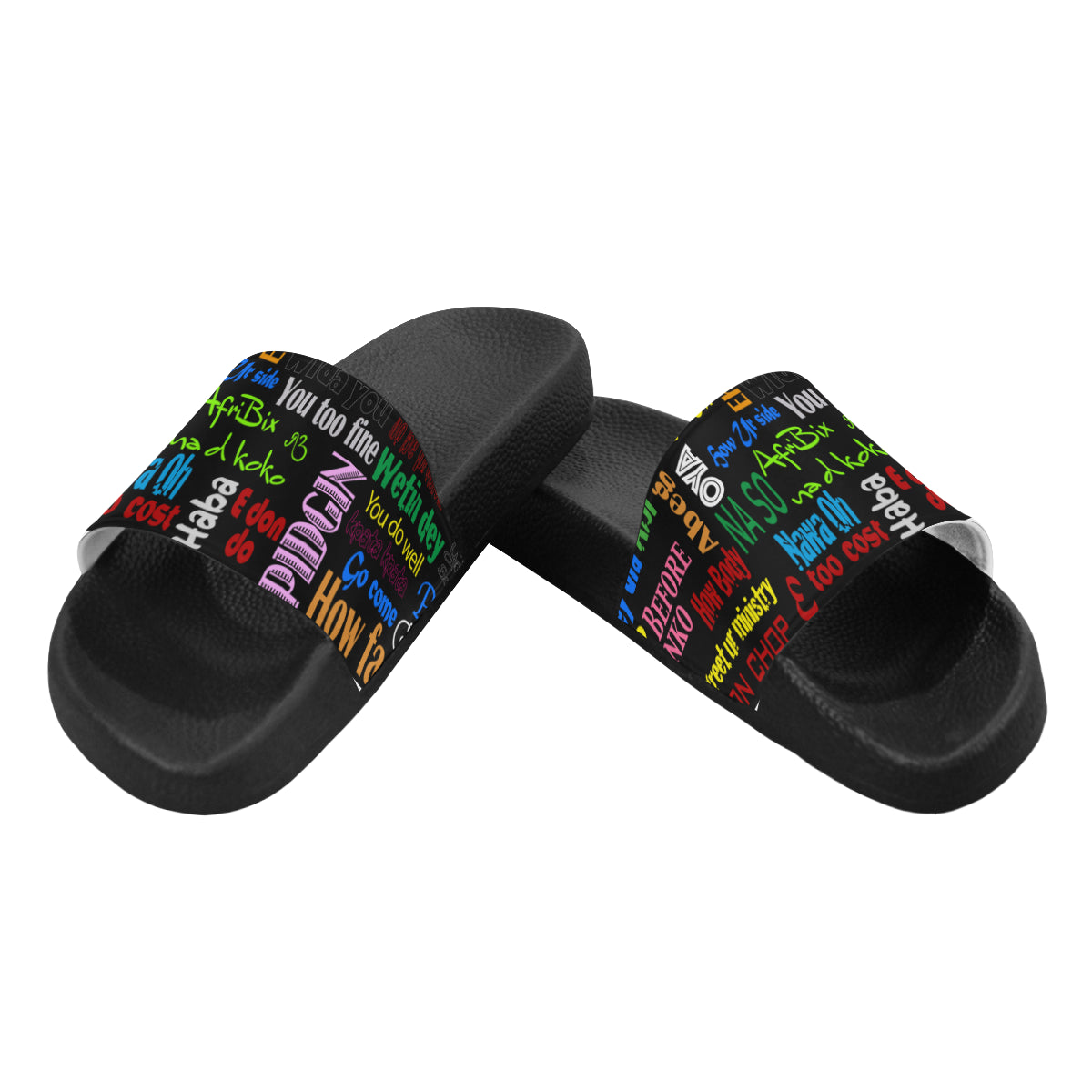AfriBix Pidgin Print Unisex Slides
