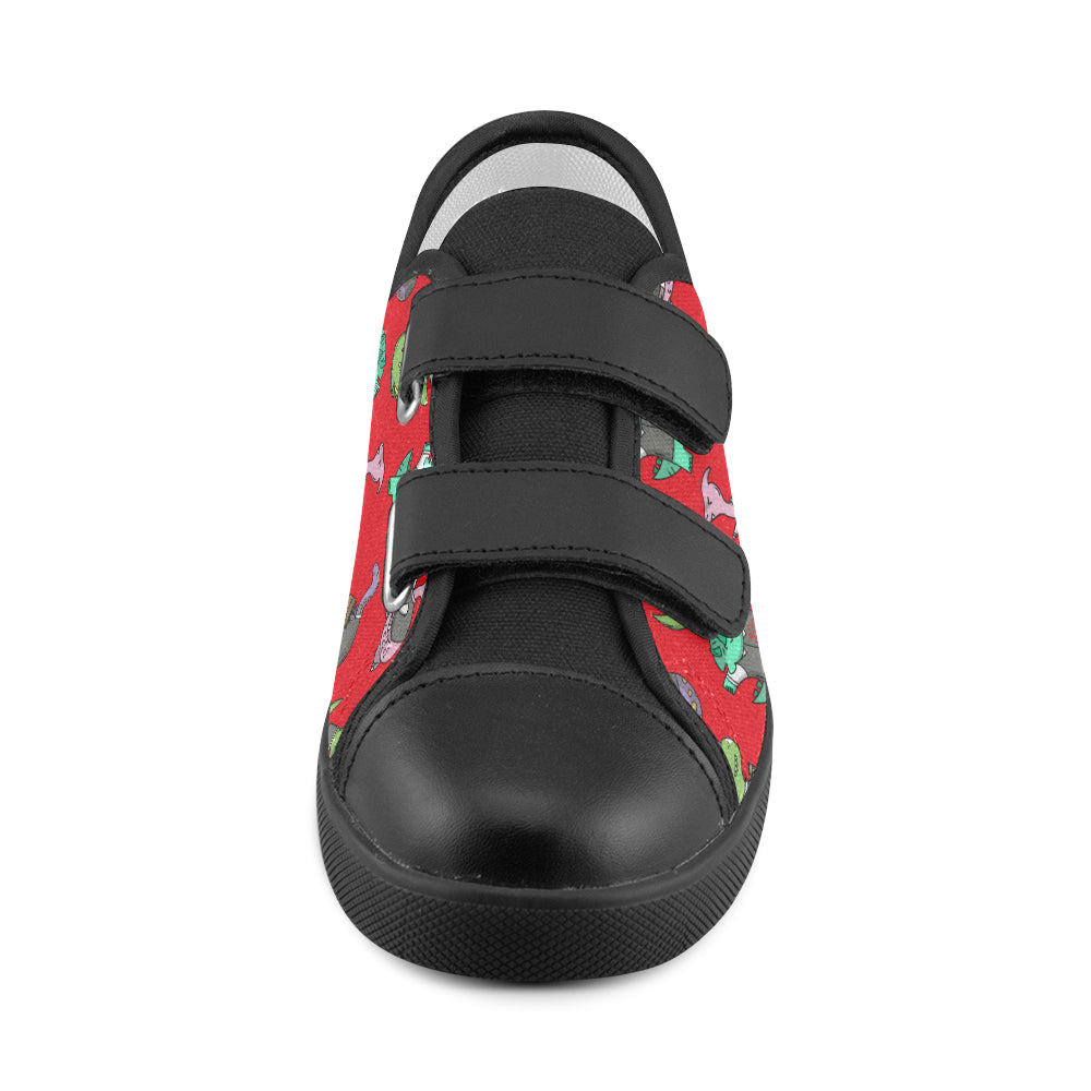 Dinos at Work Sneakers Velcro Canvas Kid's Shoes