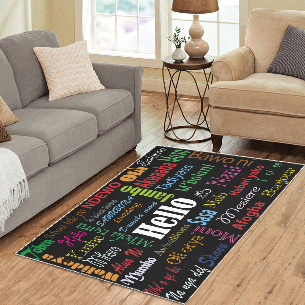 AfriBix Hello Print Area Rugs
