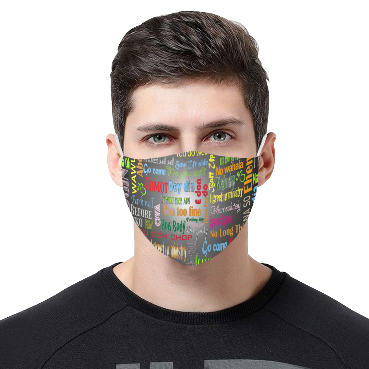 AfriBix Pidgin Print Galaxy Cotton Fabric Face Mask with Filter Slot & Adjustable Strap (Pack of 5) - Non-medical use
