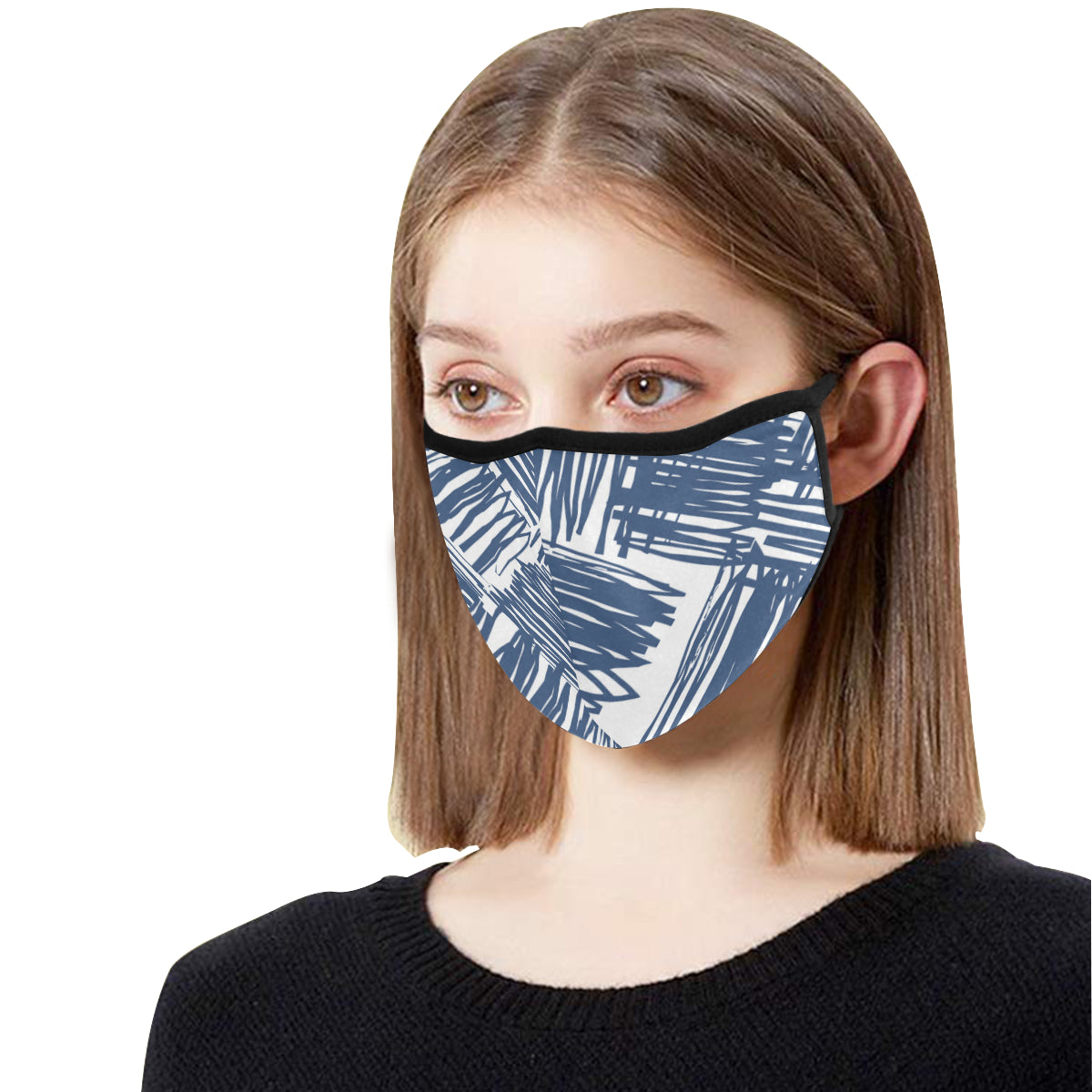 Scribble Art Cotton Fabric Face Mask with filter slots (30 Filters Included) - Non-medical use