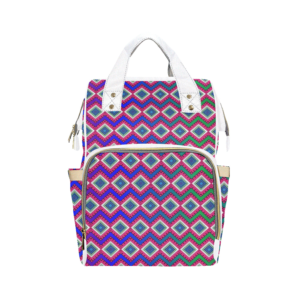 Quadrangle Print Galaxy Multi-Function Backpack