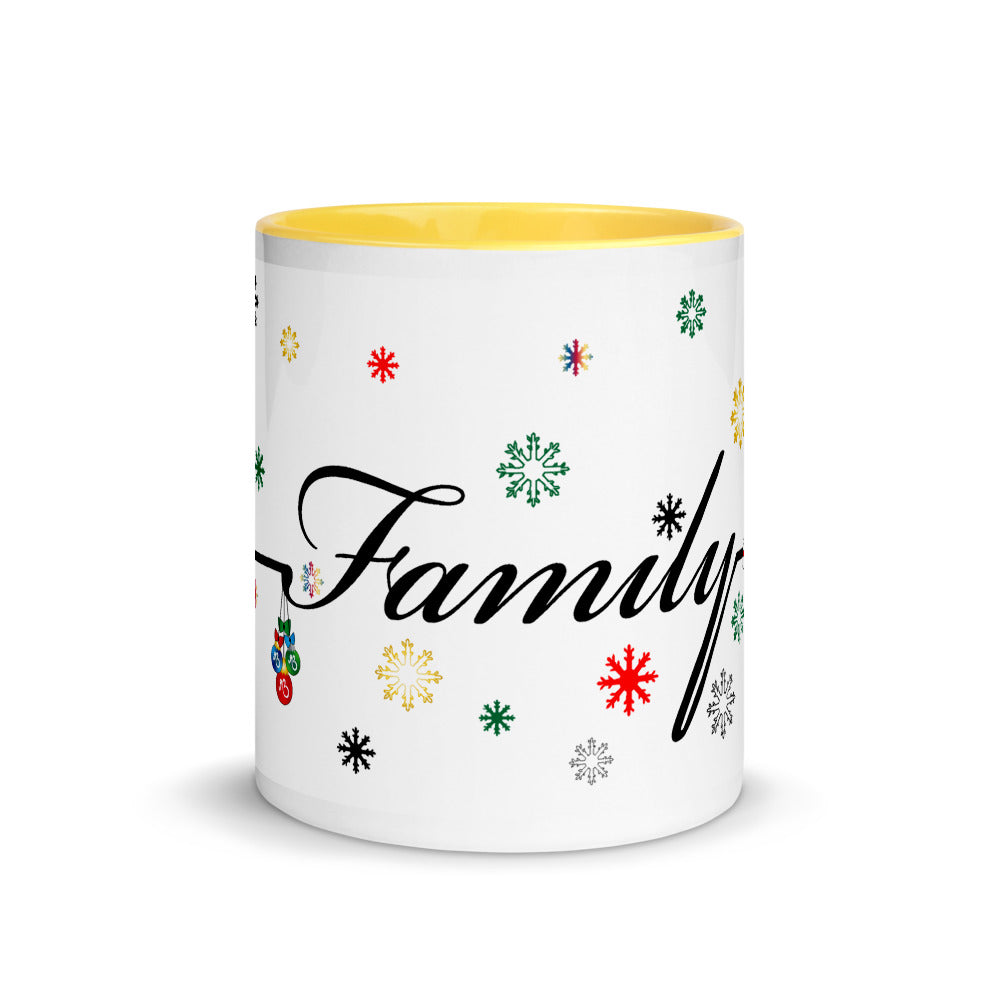 'Family Christmas' Two Toned Mug - White