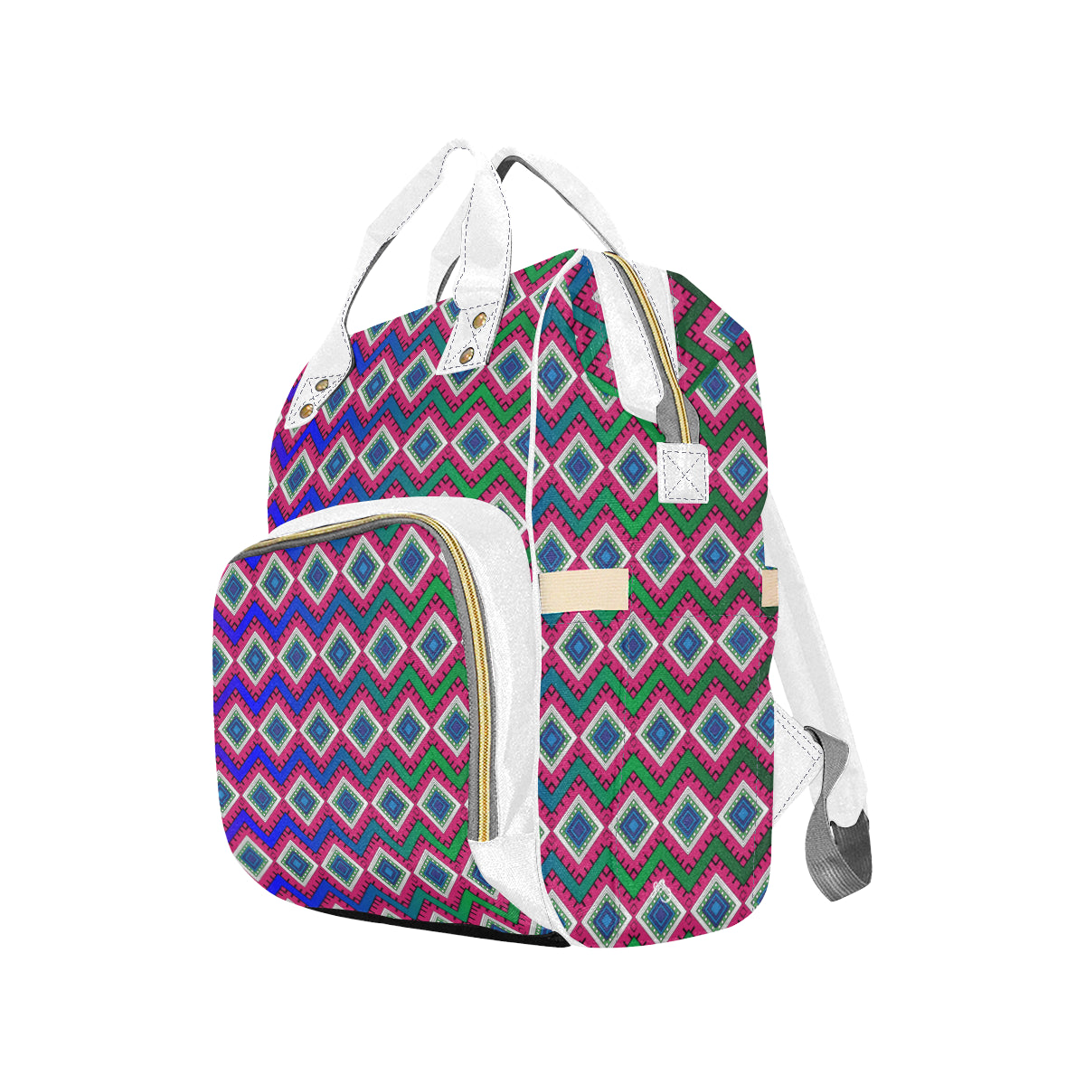 Quadrangle Print Galaxy Multi-Function Backpack