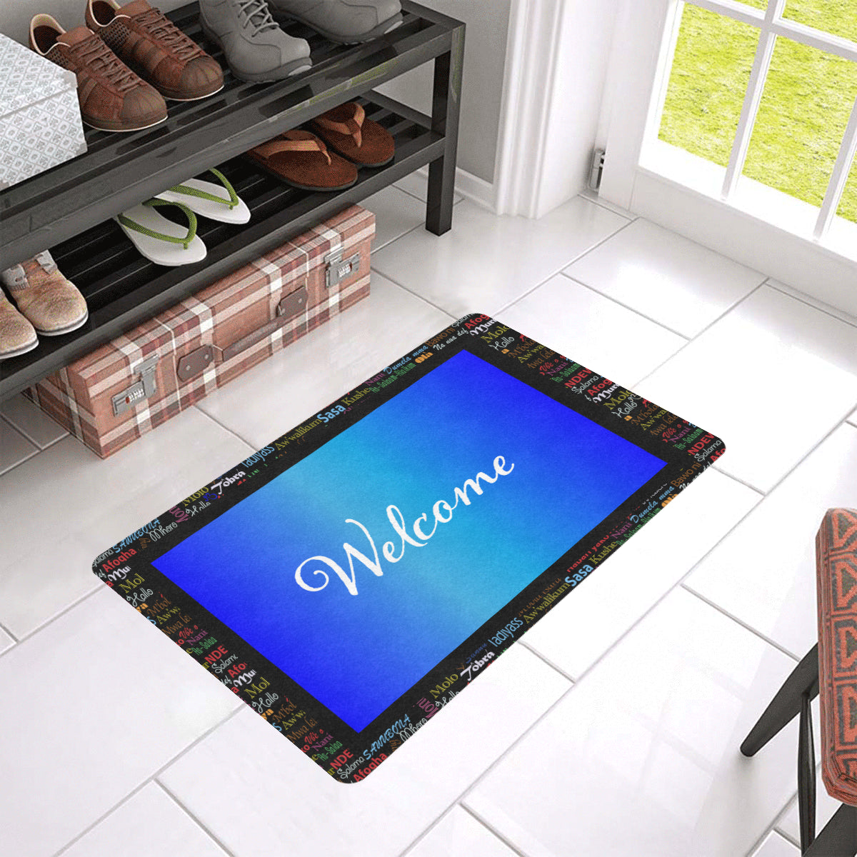 AfriBix Hello Print Welcome Doormat