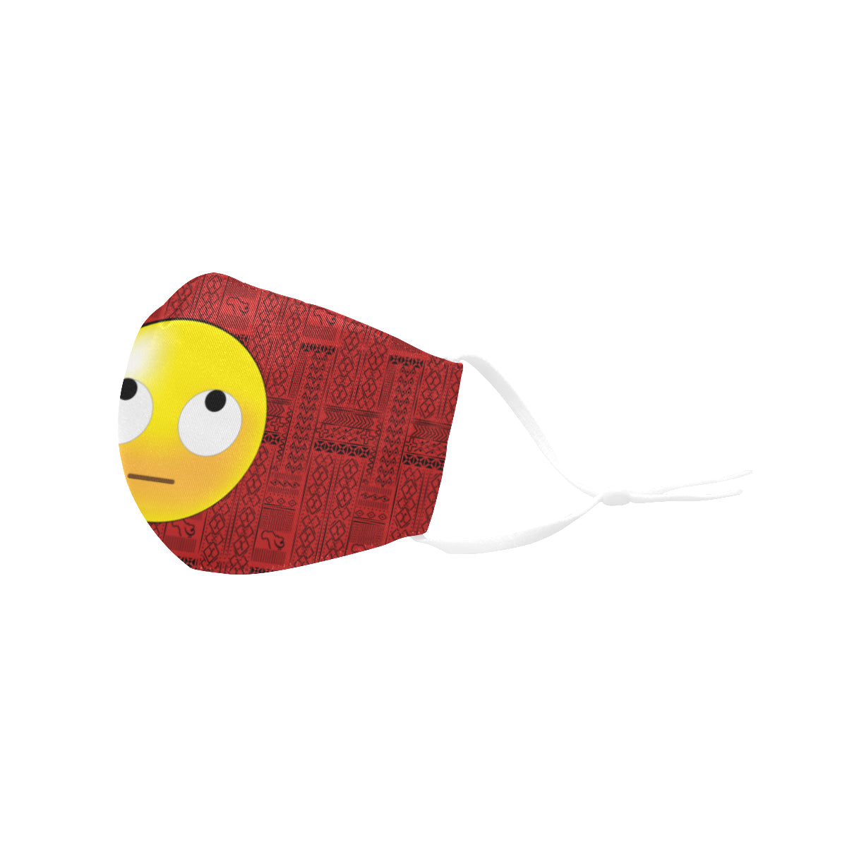 Yeah right! Tribal Print Emoji Cotton Fabric Face Mask with Filter Slot and Adjustable Strap - Non-medical use (2 Filters Included)