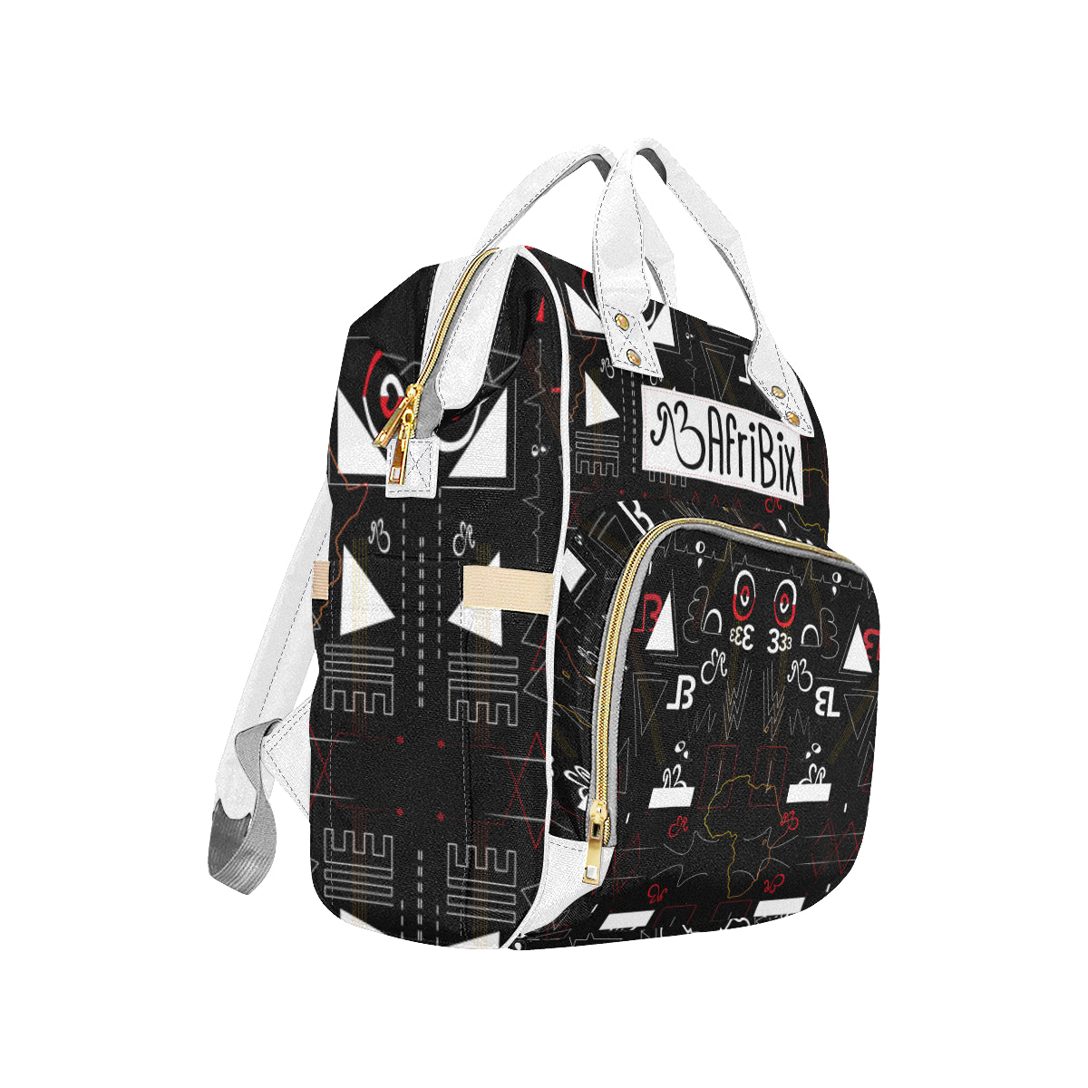 Linear Print Multi-Function Backpack