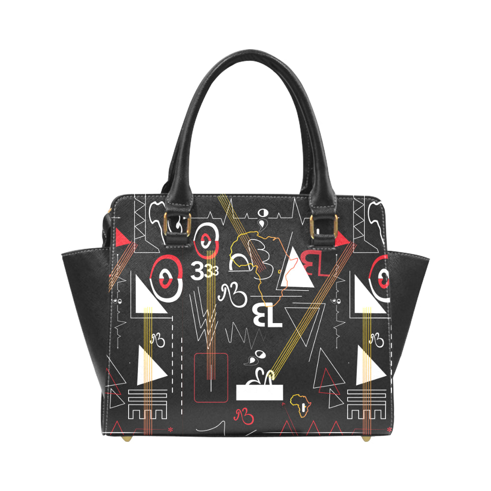 AfriBix Linear Print Handbag