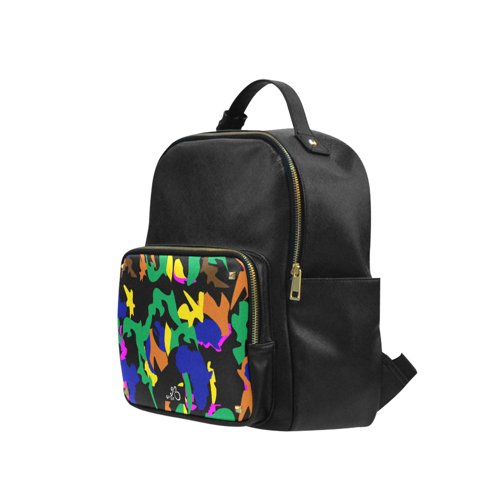 AfriBix Camo Leather Backpack
