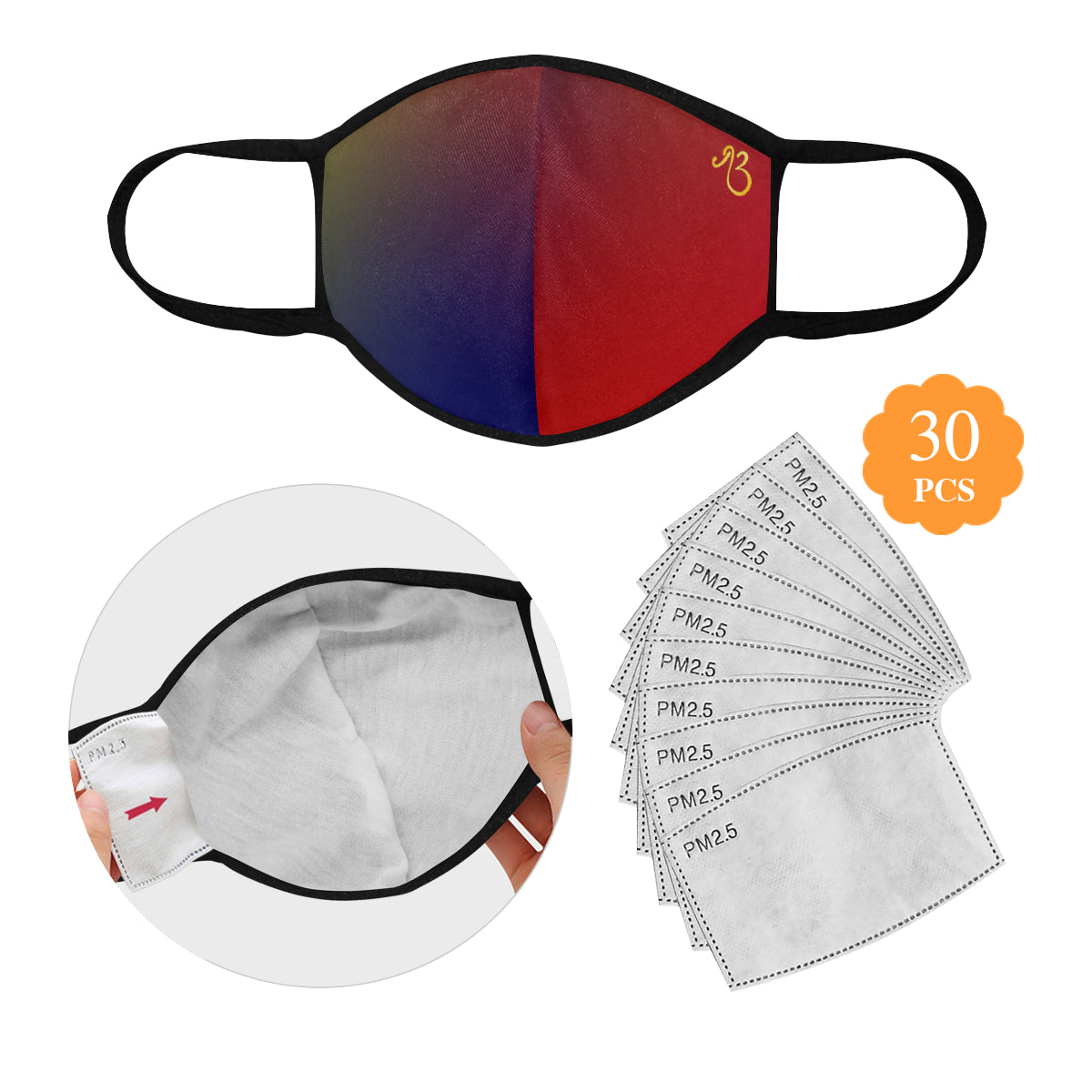 AfriBix Scarlet Galaxy Cotton Fabric Face Mask (30 Filters Included) - Non-medical use