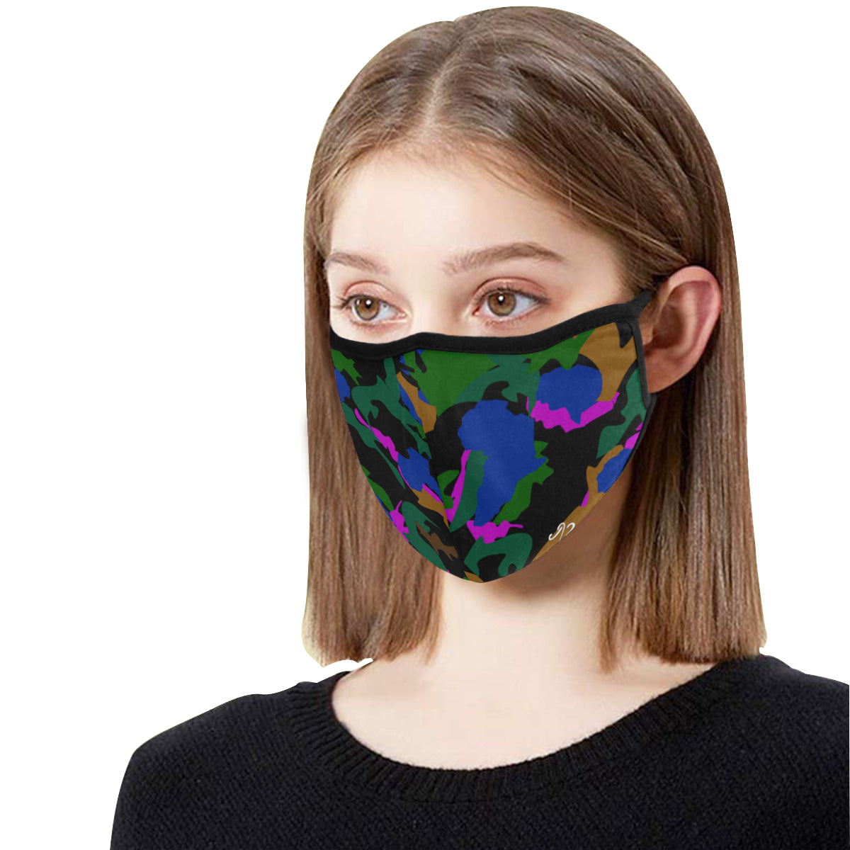 AfriBix Leaf Camo Print Cotton Fabric Face Mask with filter slot (30 Filters Included) - Non-medical use
