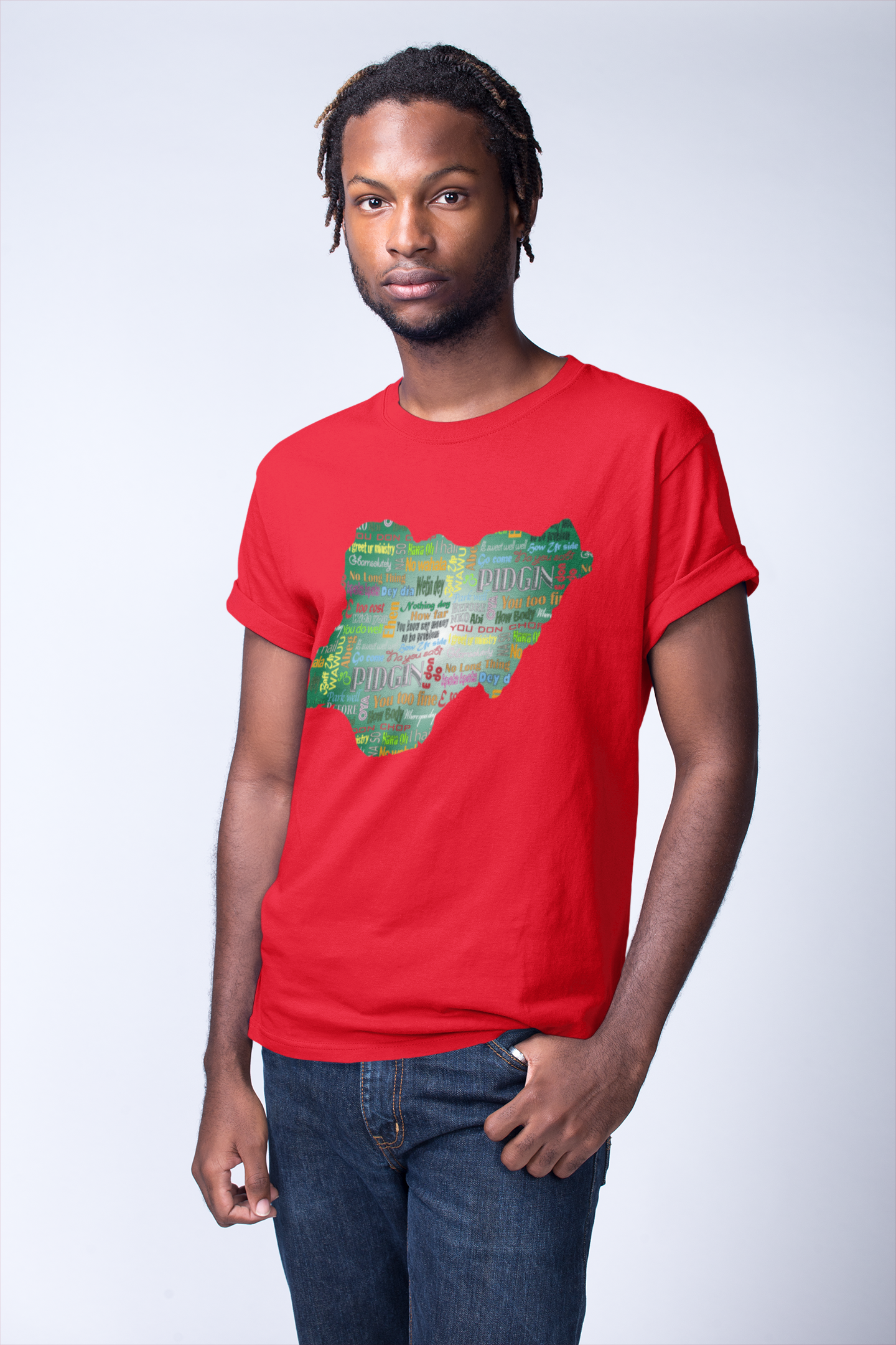 AfriBix Pidgin Print Naija Map Unisex T-Shirt