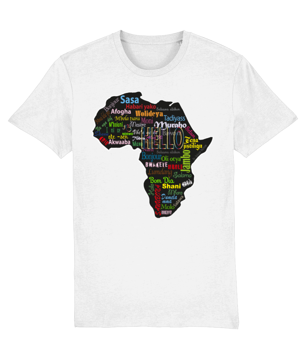 AfriBix Hello Print Map of Africa Organic Cotton Tshirt