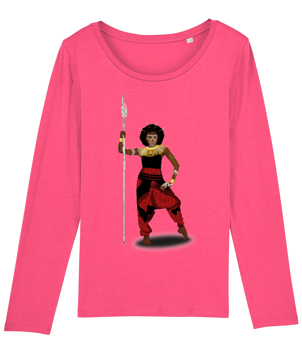 AfriBix Warrior African Queen Womens Long Sleeve T-Shirt
