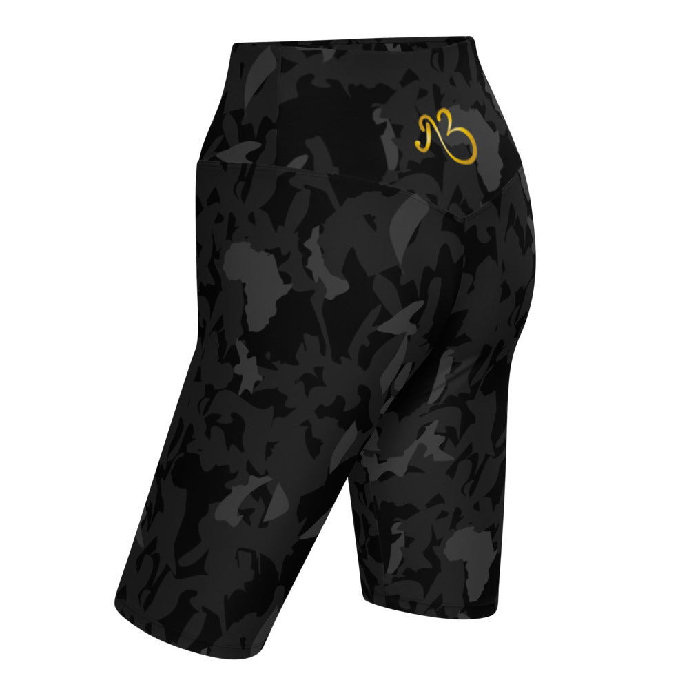AfriBix Camouflage Biker Shorts - Camo Noir