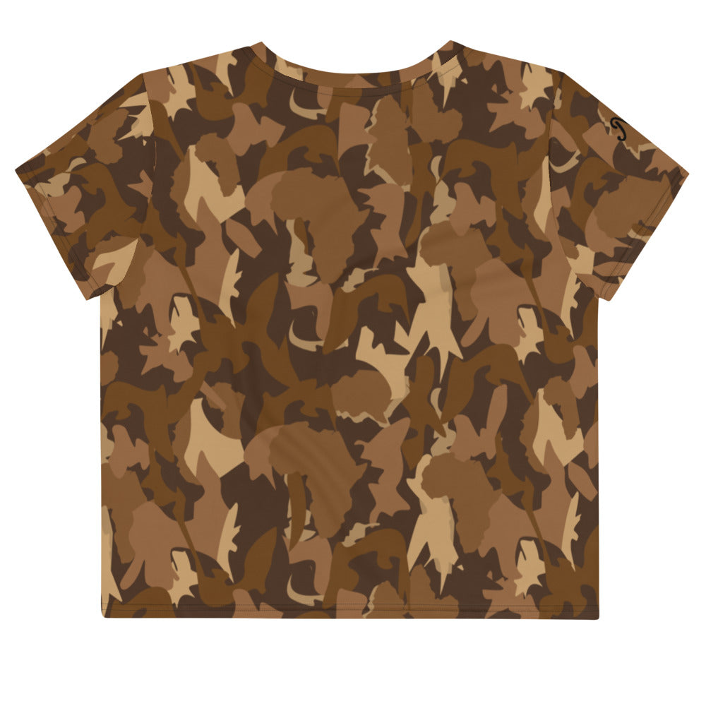AfriBix Camouflage Crop Top Tee - Nude Camo