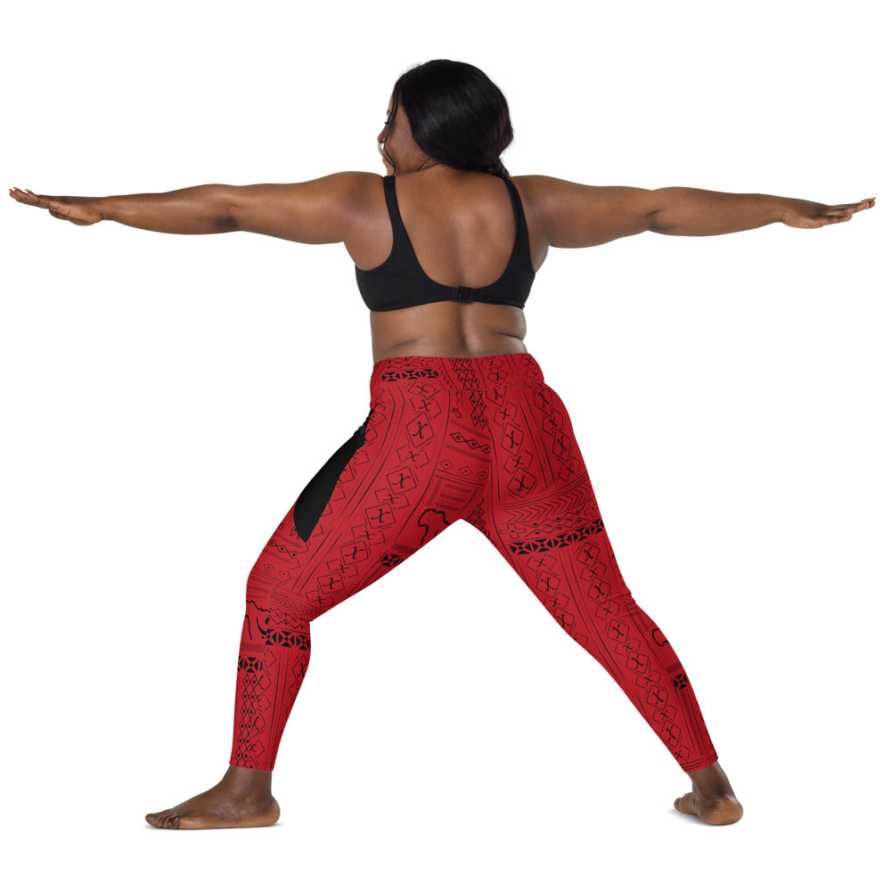AfriBix Tribal Print Crossover leggings with pockets