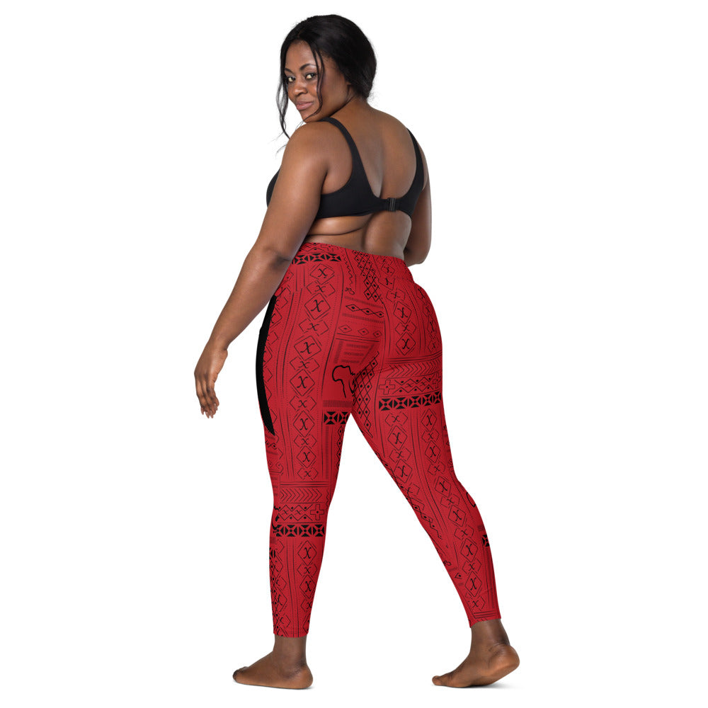 AfriBix Tribal Print Crossover leggings with pockets