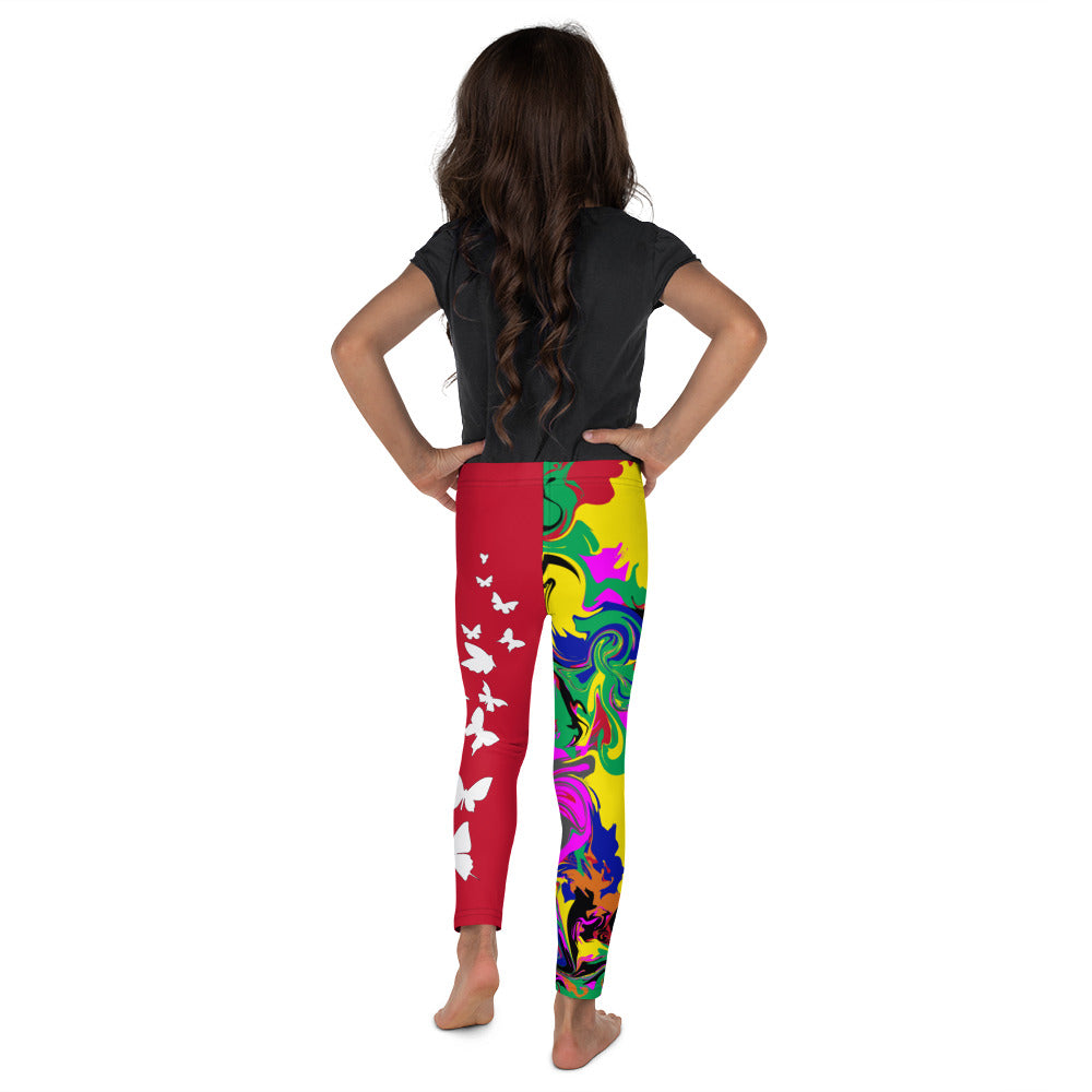 AfriBix Marble Camo Print Kid's Leggings - Red