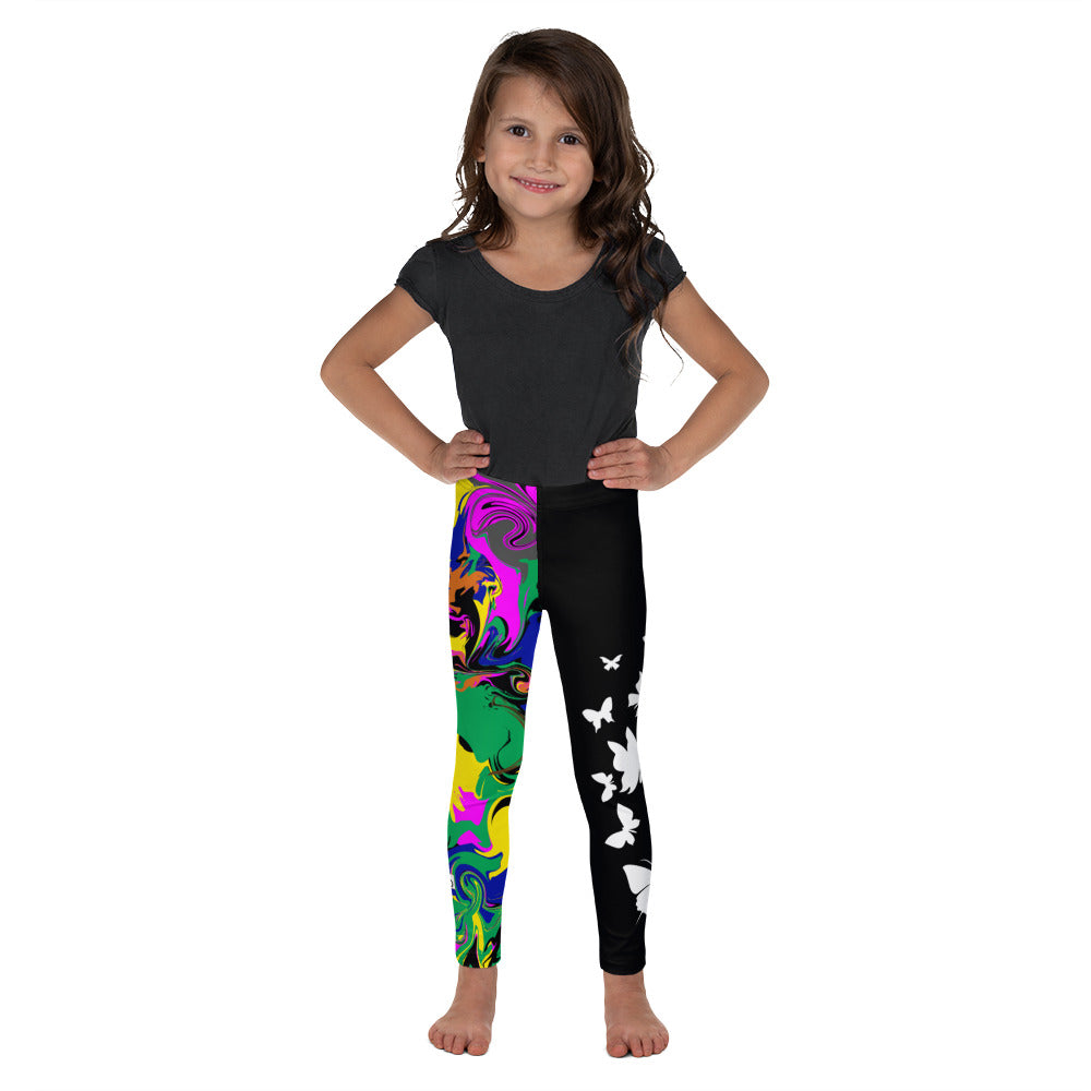 AfriBix Marble Camo Print Kid's Leggings - Black